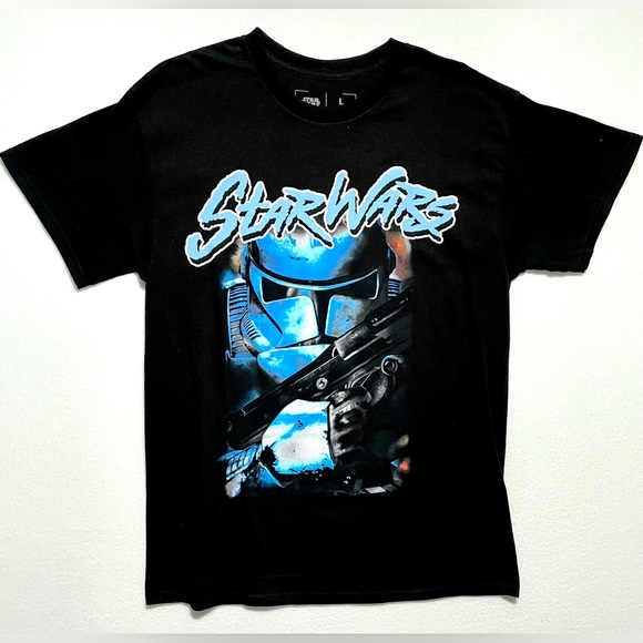 Disney Star Wars Blue Hue Storm Trooper Cula Graphic Tshirt Men’s Size Large - Picture 2 of 6